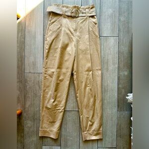 Zara high waisted belted cigar style pants, very quiet luxury